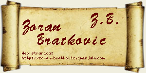Zoran Bratković vizit kartica